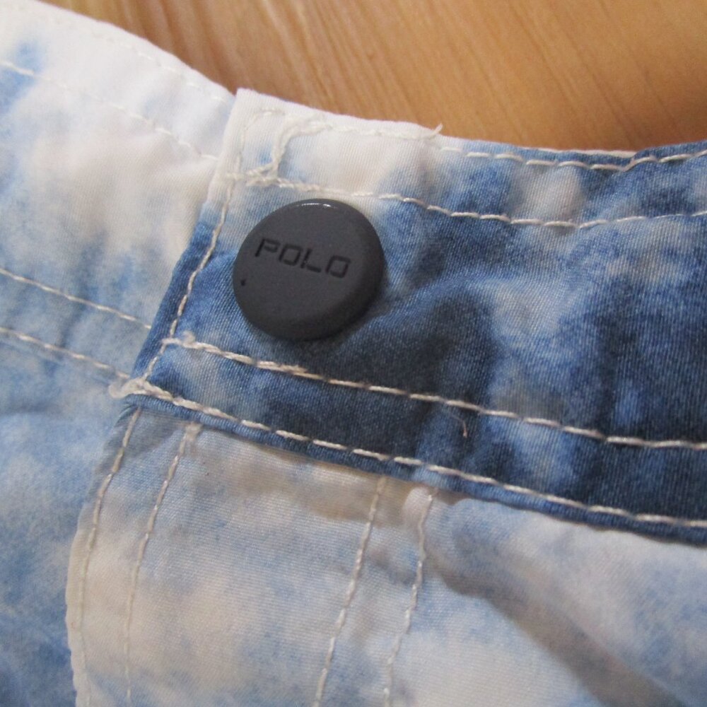 POLO RALPH LAUREN BOYS NAVY BLUE WHITE TIE DYE SWIM SHORTS BIG PONY SZ 7 EUC - Picture 10 of 15